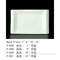 white porcelain rectangular plate